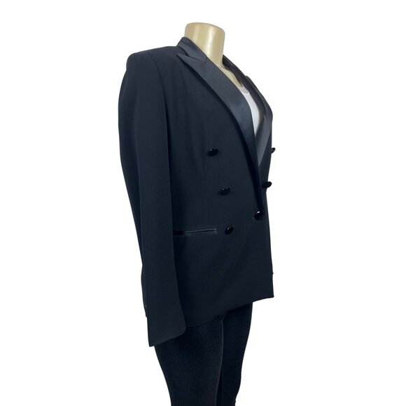 Ralph Lauren Women's Black Double Breasted Peak Lapel Blazer Sz 6 - Picture 2 of 11